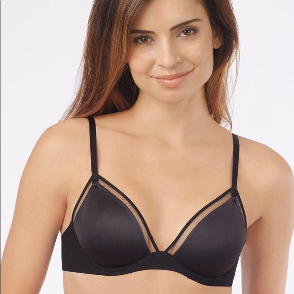 NWT On Gossamer Black Bare Illusion Unlined Bra Style 014751 Size 32C - Picture 1 of 12